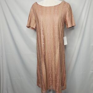 NEW MIKAROSE dress the Elise dusty‎ rose lace short sleeve modest M